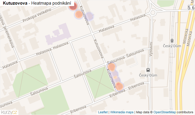 Mapa Kutuzovova - Firmy v ulici.