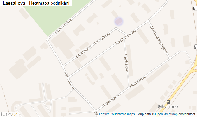 Mapa Lassallova - Firmy v ulici.