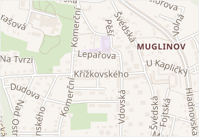 Lepařova v obci Ostrava - mapa ulice