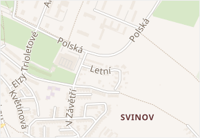 Letní v obci Ostrava - mapa ulice