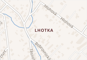 Lhotka v obci Ostrava - mapa části obce