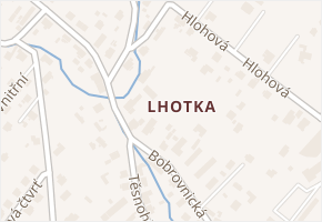 Lhotka v obci Ostrava - mapa městské části
