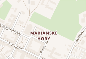 Mariánské Hory v obci Ostrava - mapa části obce