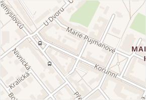Marie Pujmanové v obci Ostrava - mapa ulice