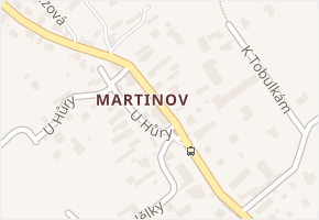 Martinov v obci Ostrava - mapa části obce