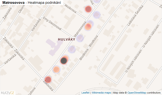 Mapa Matrosovova - Firmy v ulici.