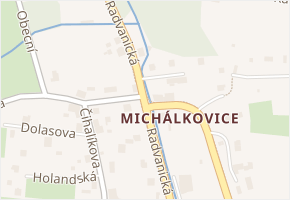 Michálkovice v obci Ostrava - mapa městské části