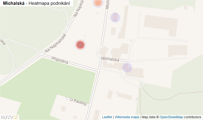 Mapa Michalská - Firmy v ulici.