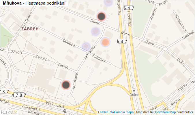 Mapa Mňukova - Firmy v ulici.