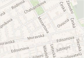 Mozartova v obci Ostrava - mapa ulice