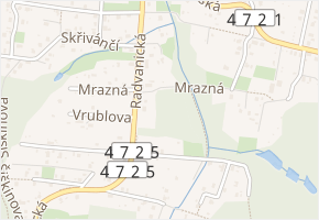 Mrazná v obci Ostrava - mapa ulice