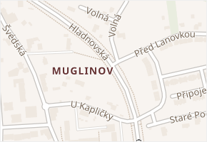 Muglinov v obci Ostrava - mapa části obce
