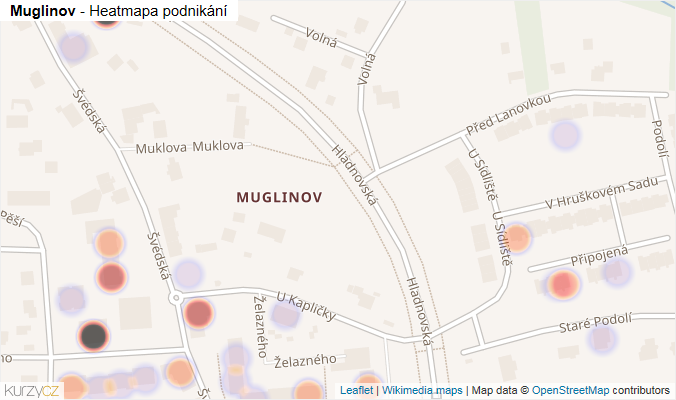 Mapa Muglinov - Firmy v části obce.