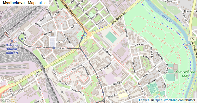 Myslbekova - mapa ulice