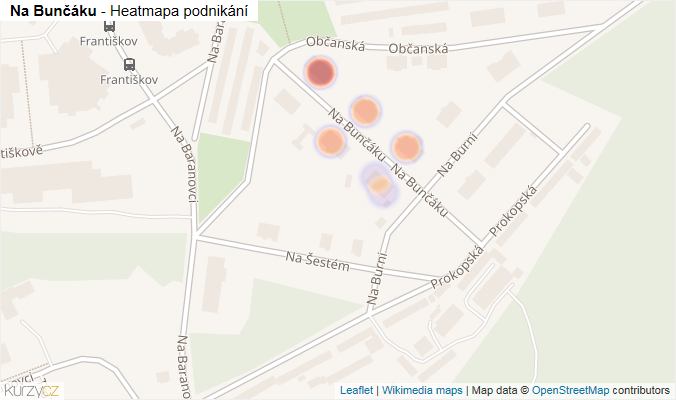 Mapa Na Bunčáku - Firmy v ulici.