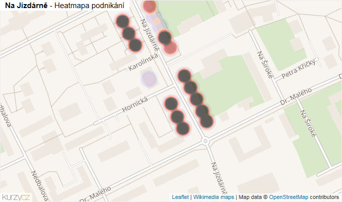 Mapa Na Jízdárně - Firmy v ulici.