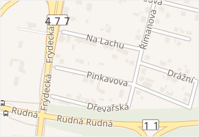 Na Lachu v obci Ostrava - mapa ulice