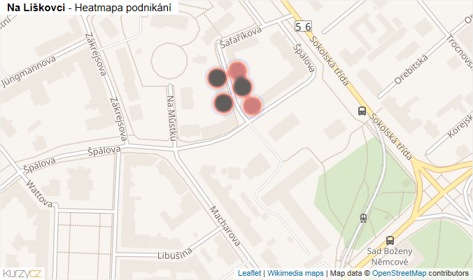 Mapa Na Liškovci - Firmy v ulici.