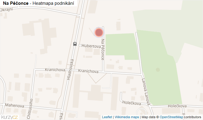Mapa Na Pěčonce - Firmy v ulici.