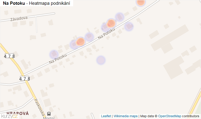 Mapa Na Potoku - Firmy v ulici.