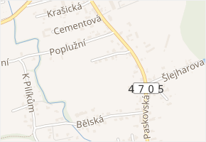 Na Šajaru v obci Ostrava - mapa ulice