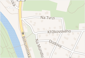 Na Tvrzi v obci Ostrava - mapa ulice