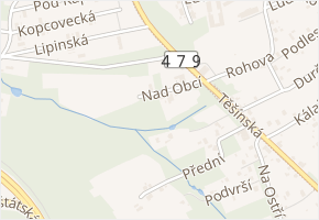 Nad Obcí v obci Ostrava - mapa ulice