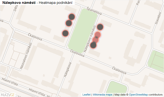 Mapa Nálepkovo náměstí - Firmy v ulici.