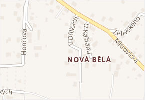 Nová Bělá v obci Ostrava - mapa městské části