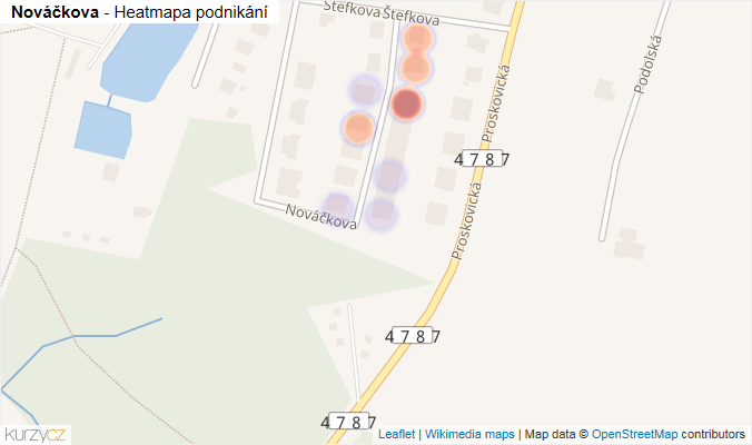 Mapa Nováčkova - Firmy v ulici.