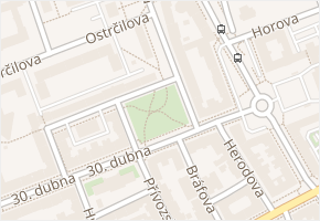 Park československých letců v obci Ostrava - mapa ulice