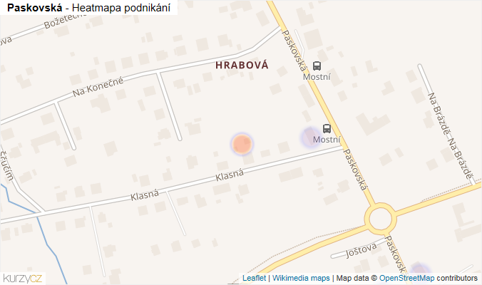 Mapa Paskovská - Firmy v ulici.