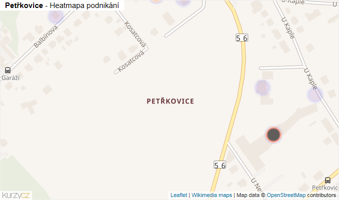 Mapa Petřkovice - Firmy v části obce.