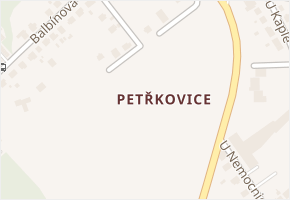 Petřkovice v obci Ostrava - mapa městské části