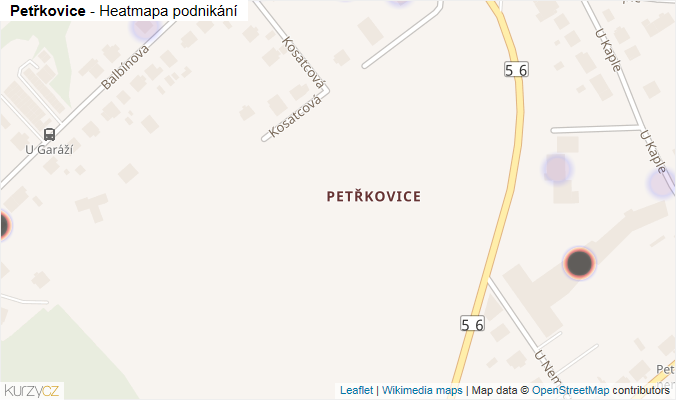 Mapa Petřkovice - Firmy v městské části.