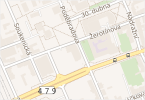 Poděbradova v obci Ostrava - mapa ulice