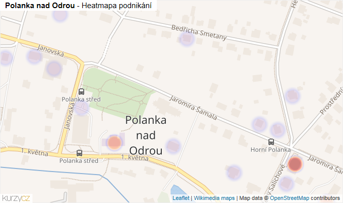 Mapa Polanka nad Odrou - Firmy v části obce.