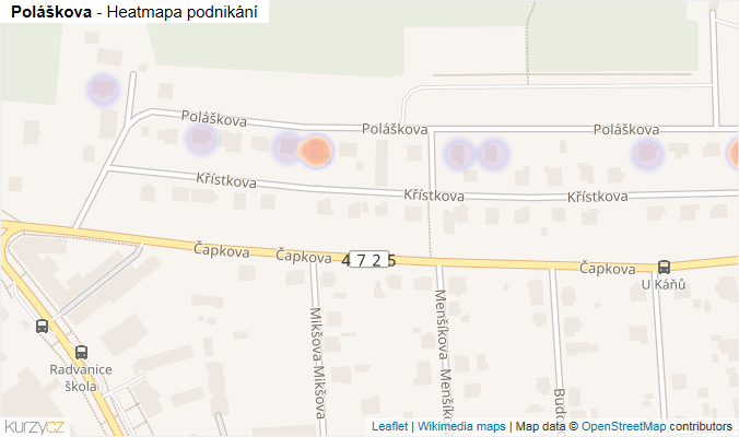 Mapa Poláškova - Firmy v ulici.