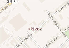 Přívoz v obci Ostrava - mapa části obce