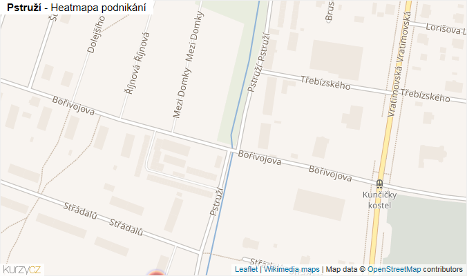 Mapa Pstruží - Firmy v ulici.