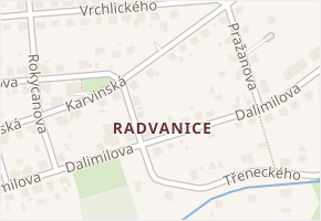 Radvanice v obci Ostrava - mapa části obce