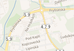 Radvanova v obci Ostrava - mapa ulice