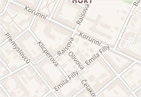 Raisova v obci Ostrava - mapa ulice