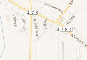 Rosná v obci Ostrava - mapa ulice