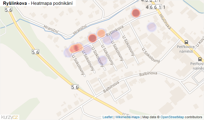 Mapa Ryšlinkova - Firmy v ulici.