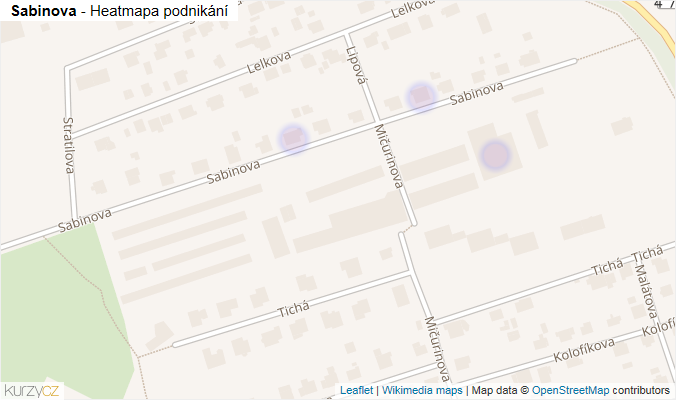 Mapa Sabinova - Firmy v ulici.