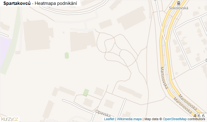 Mapa Spartakovců - Firmy v ulici.