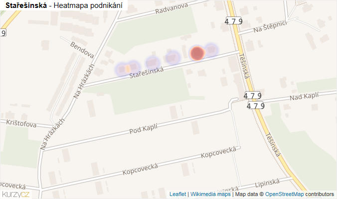 Mapa Stařešinská - Firmy v ulici.
