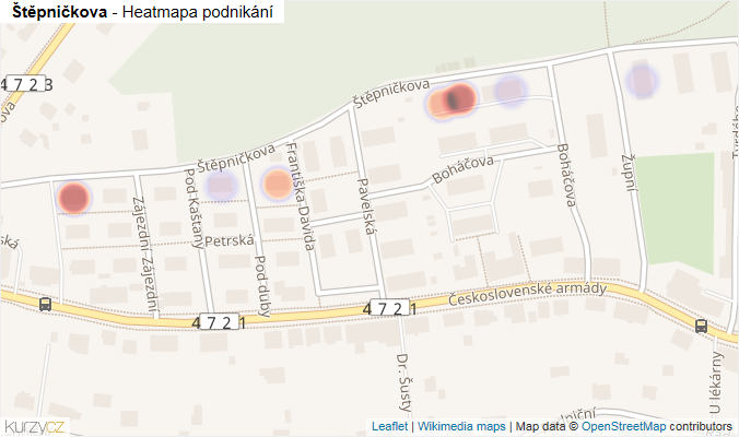 Mapa Štěpničkova - Firmy v ulici.