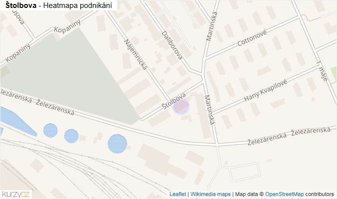 Mapa Štolbova - Firmy v ulici.